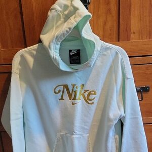 Nike Mint Green Hoodie with Gold Logo